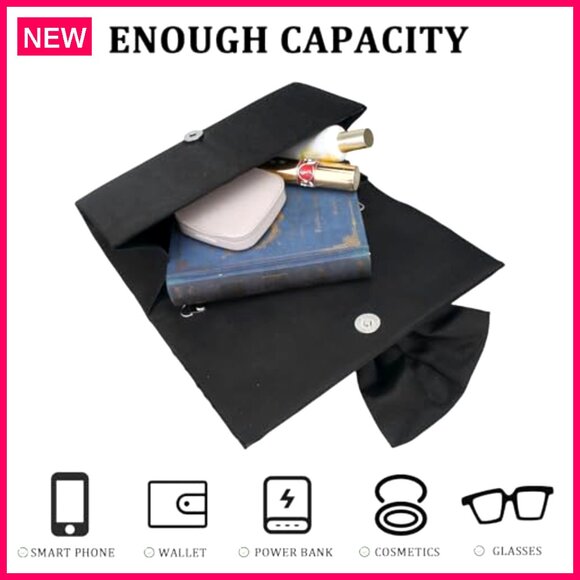 Satin Evening Clutch with Bow Detachable Strap Formal Wedding Party Bag